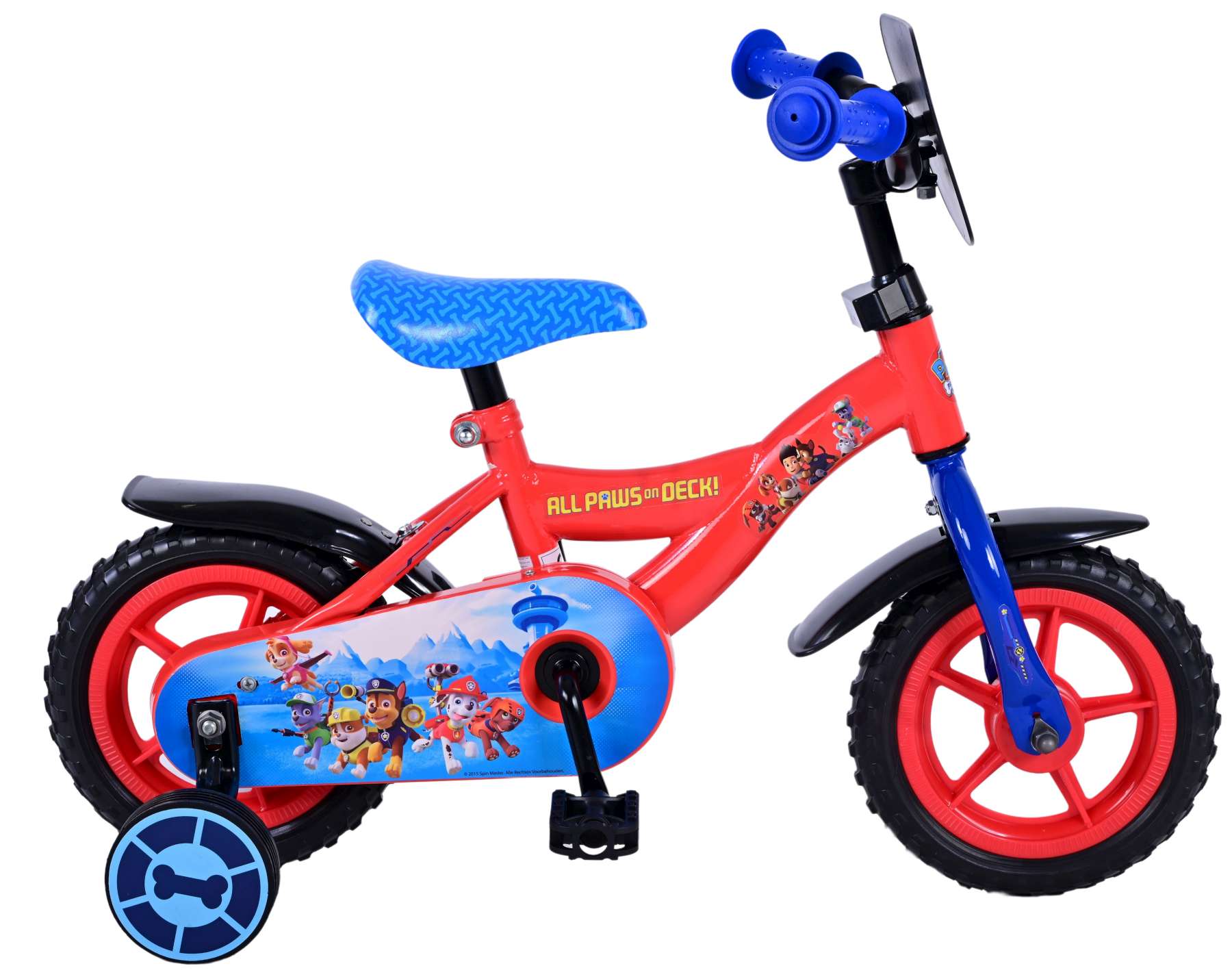 Paw Patrol Kinderfahrrad - Jungen - 10 Zoll - Rot / Blau - Fester Gang