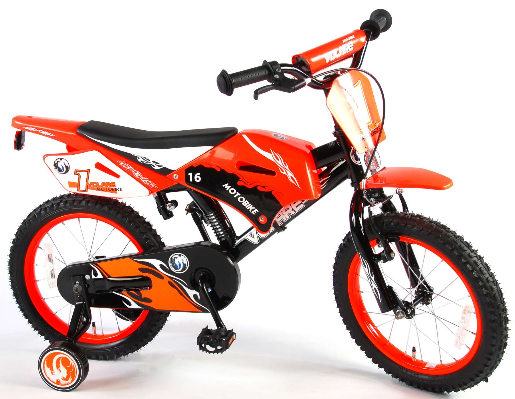 Volare Motorrad Kinderfahrrad Jungen 16 Zoll Orange