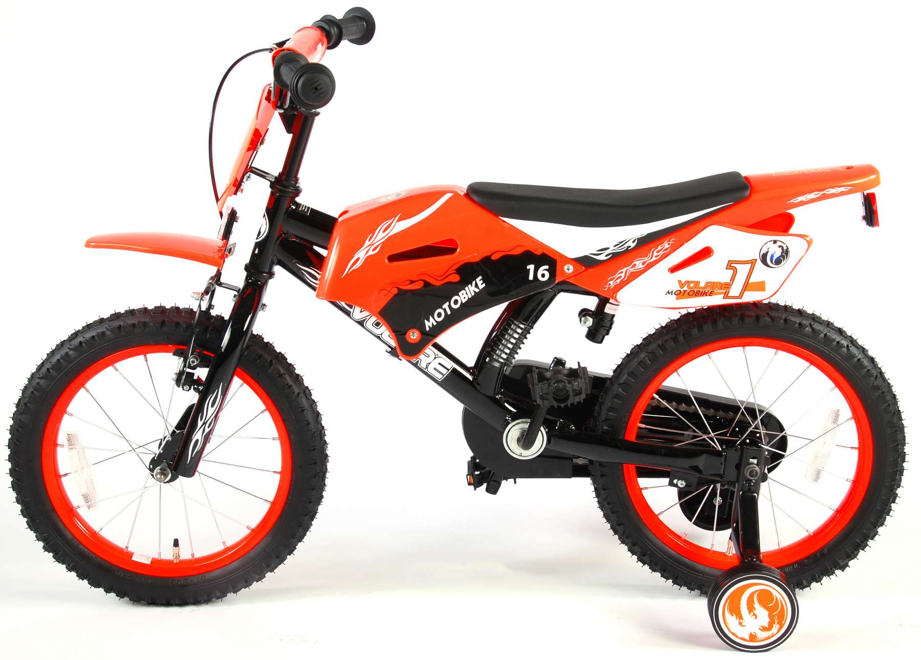 Volare Motobike Jungen-Fahrrad 16 Zoll orange 