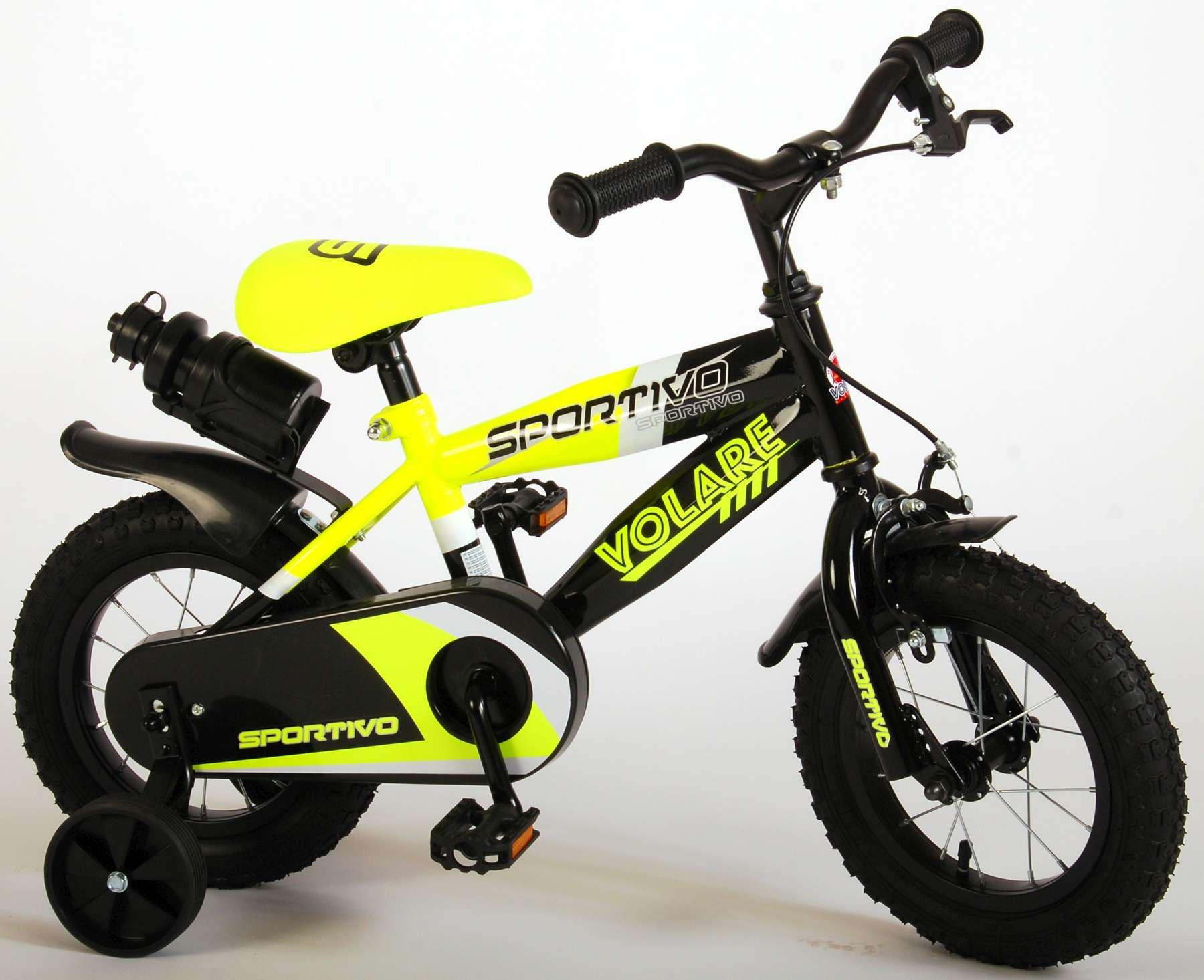 12 Zoll Fahrrad mit Rücktritt und Stützräder Kinderfahrrad Jungen schwarz 81201 