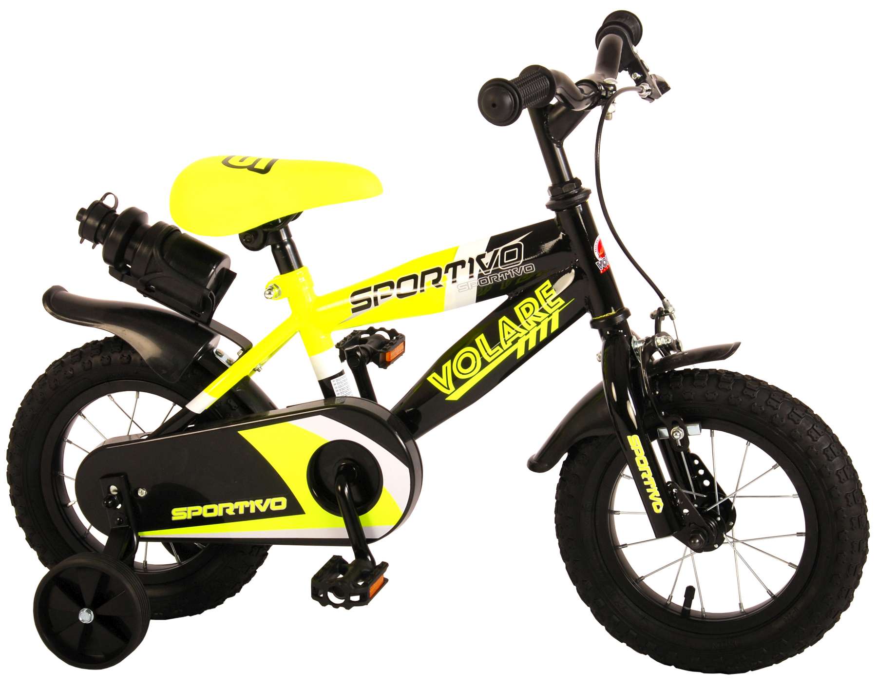 12 Zoll Fahrrad mit Rücktritt und Stützräder Kinderfahrrad Jungen schwarz 81201 