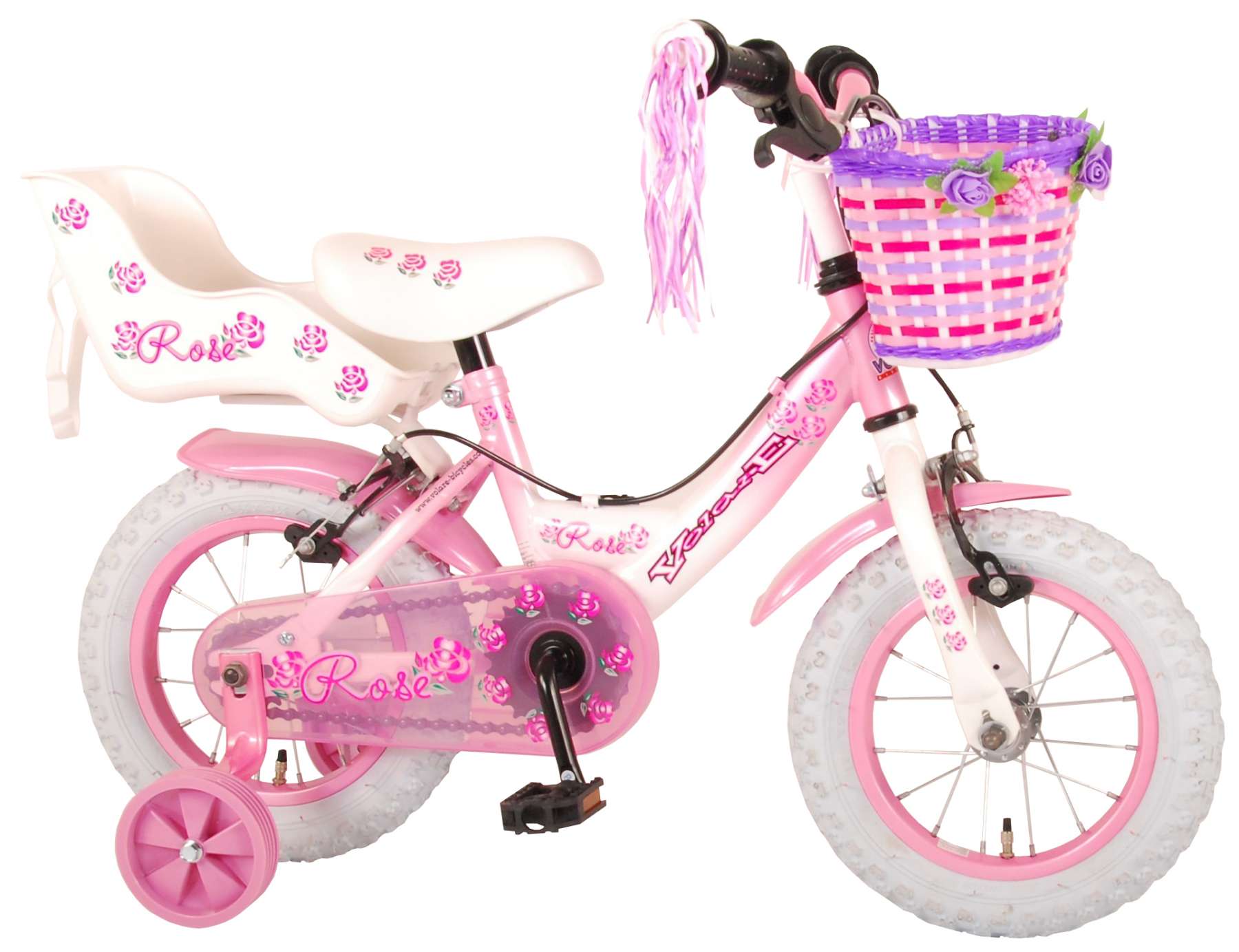 Volare Rose Kinderfahrrad - Mädchen - 12 Zoll - Pink - Zwei Handbremsen