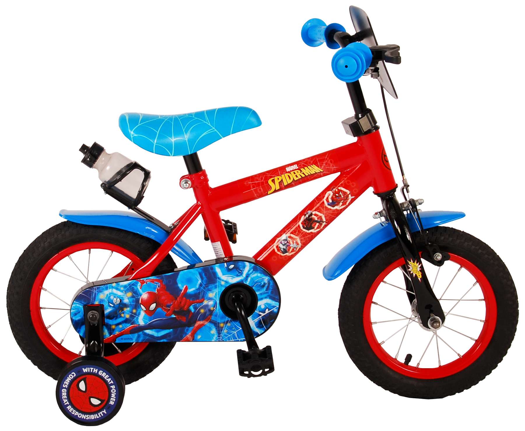 14 Zoll Kinderfahrrad Spiderman Original Lizenz Kinderrad Fahrrad Spielrad 