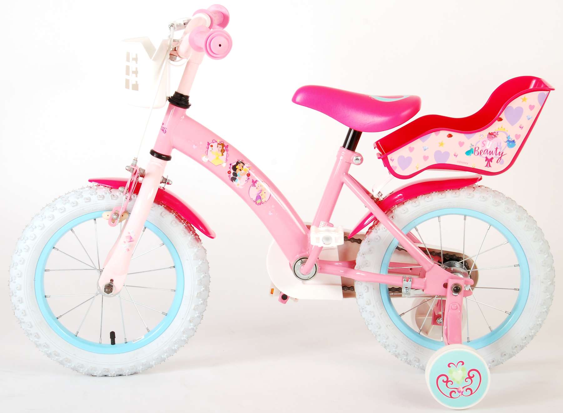 Extra Klingel Kinderfahrrad Disney Princess 14 Zoll Mädchen Rücktrittbremse 