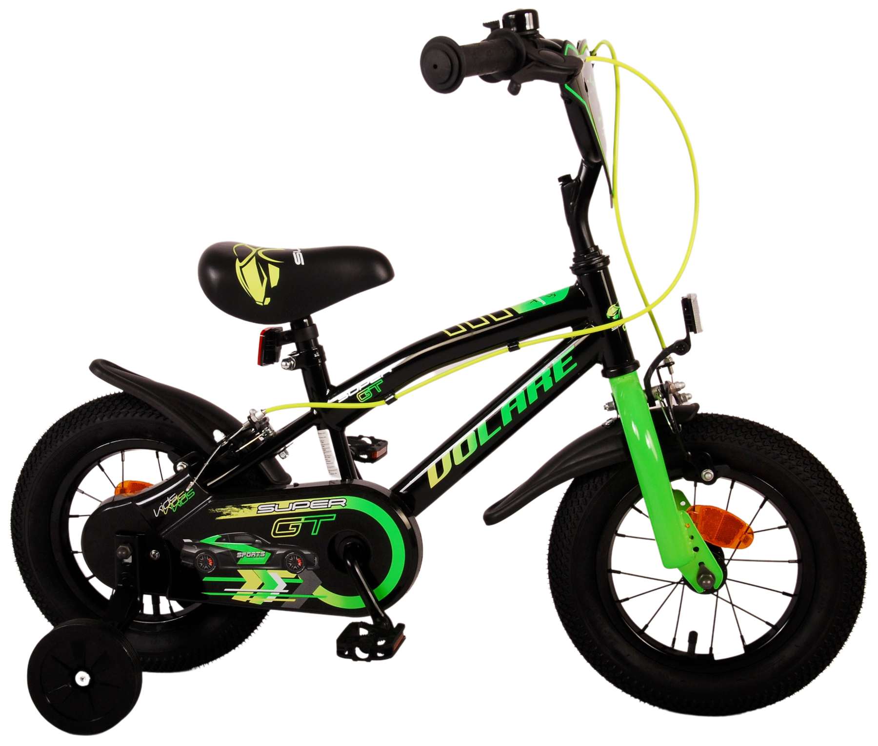 Volare Super GT Kinderfahrrad - Jungen - 12 Zoll - Grün - Zwei Handbremsen