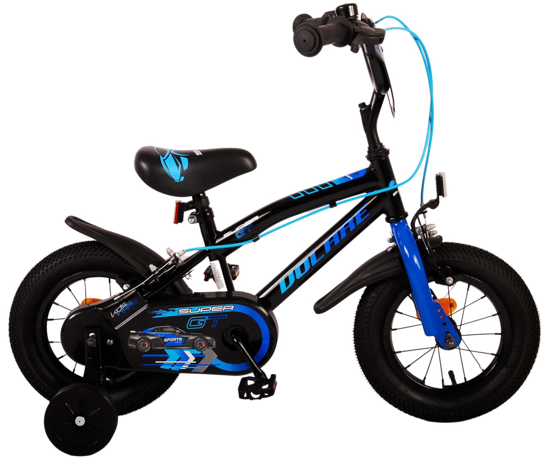 Volare Super GT Kinderfahrrad - Jungen - 12 Zoll - Blau - Zwei Handbremsen