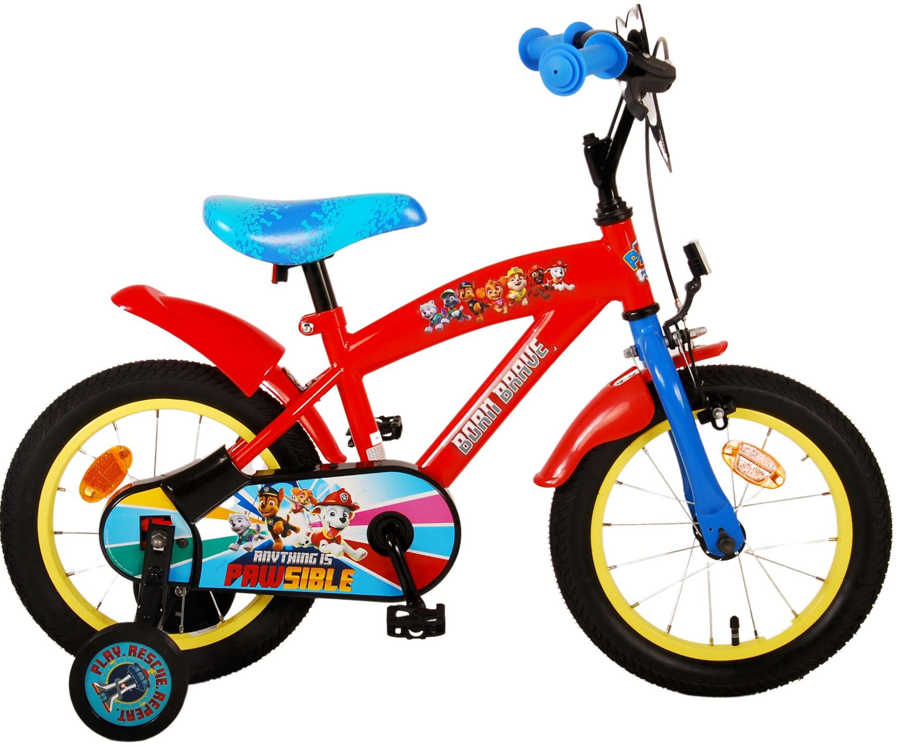 Paw Patrol Kinderfahrrad - Jungen - 14 Zoll - Rot/Blau