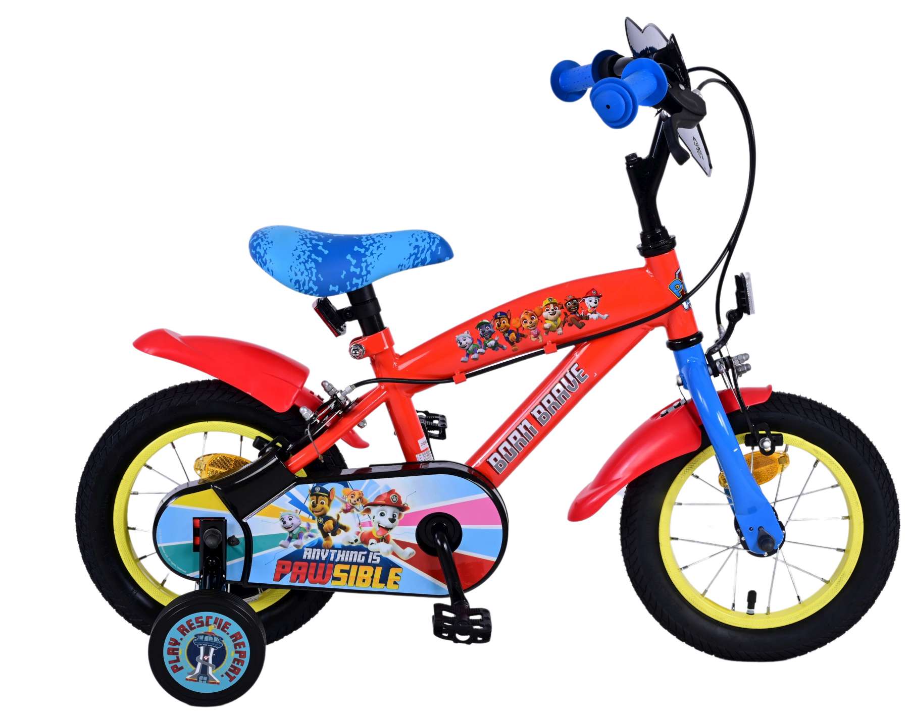 Paw Patrol Kinderfahrrad Jungen 12 Zoll Blau Zwei handbremsen