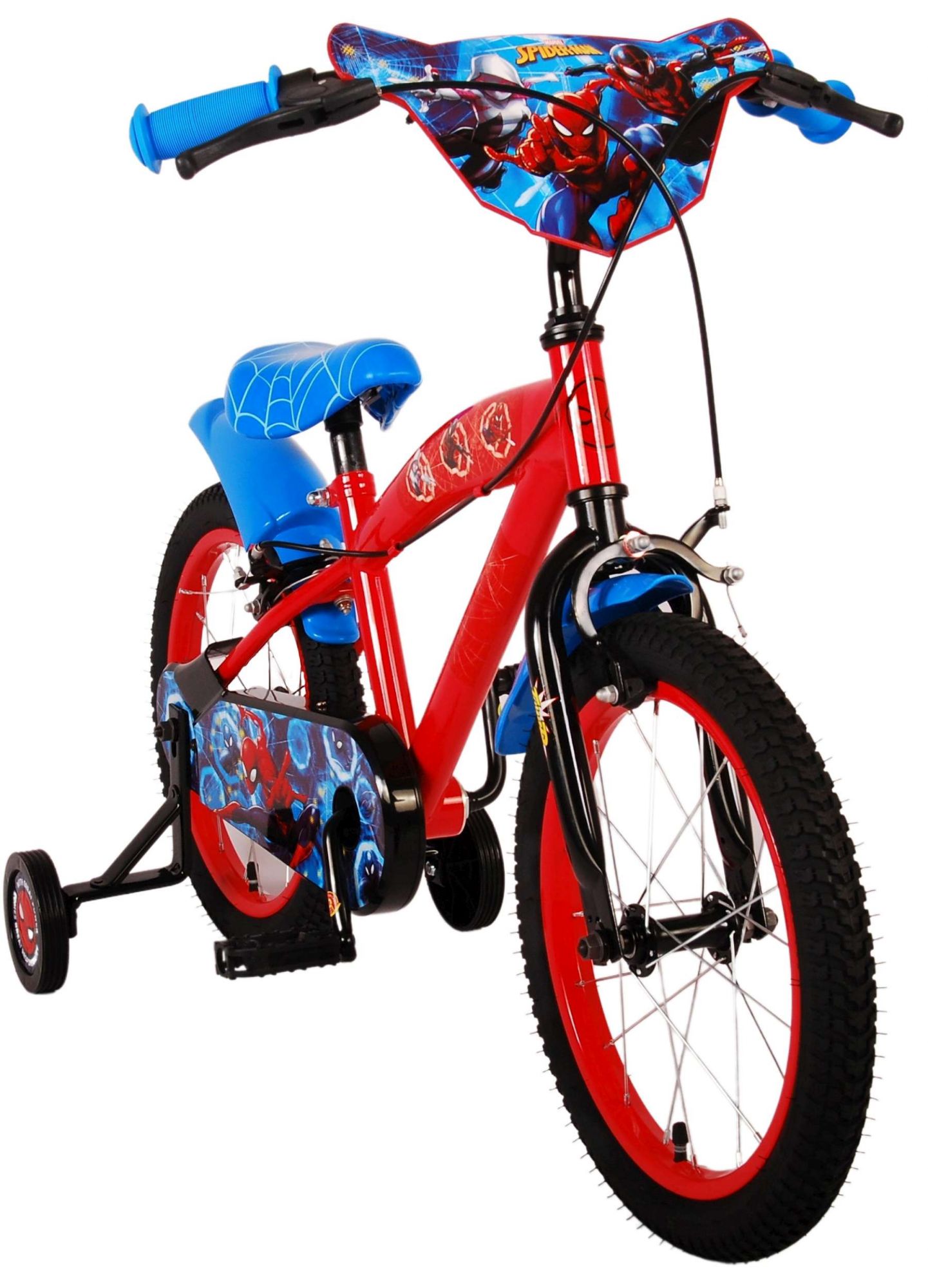 Ultimate Spider Man Kinderfahrrad Jungen 16 Zoll Blau Rot Zwei Handbremsen