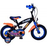 Hot Wheels Kinderfahrrad - Jungen - 12 Zoll - Schwarz Orange Blau - Zweihandbremsen