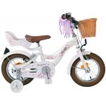 Volare Blossom Kinderfahrrad - Mädchen - 12 Zoll - Weiß - Zweihandbremsen
