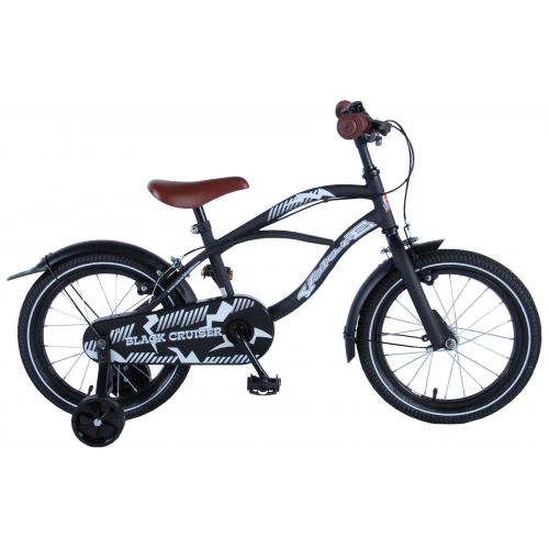 Volare Black Cruiser Kinderfahrrad - Jungen - 16 Zoll - Schwarz - 2 Handbremsen
