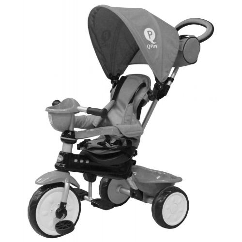 QPlay Dreirad Komfort 4 in 1 - Jungen und Mädchen - Grau