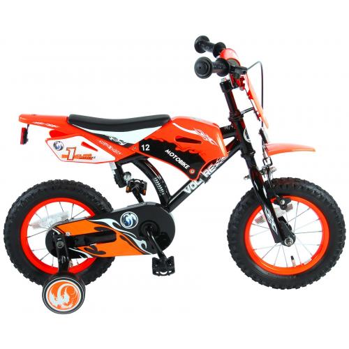 Volare Motorrad Kinderfahrrad - Jungen - 12 Zoll - Orange - 95% zusammengebaut