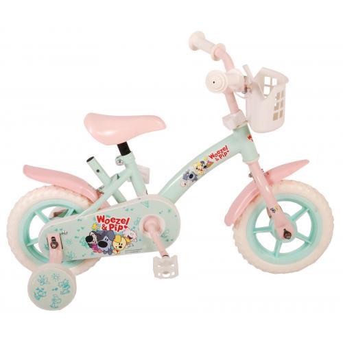 Woezel & Pip Kinderfahrrad - Mädchen - 10 Zoll - Mint Blue / Pink