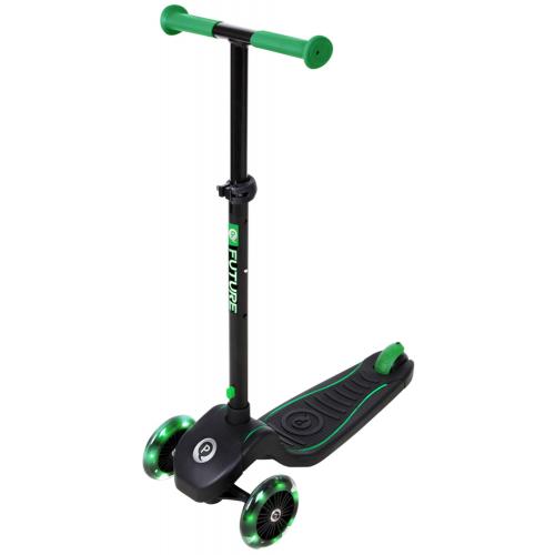 QPlay Future Roller - Jungen und Mädchen - Schwarz mit Grün - Led Lighting