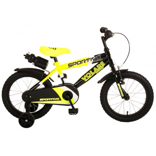 Volare Sportivo Kinderfahrrad - Jungen - 16 Zoll - Neon Gelb Schwarz - 95% zusammengebaut