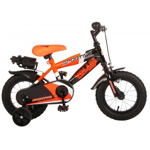 Volare Sportivo Kinderfahrrad - Jungen - 12 Zoll - Neon Orange Schwarz - 95% zusammengebaut