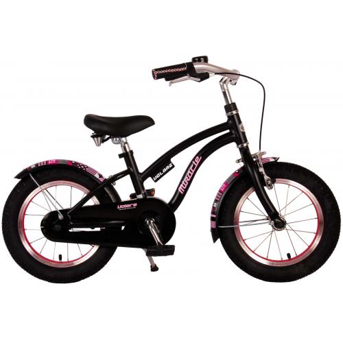 Volare Miracle Cruiser Kinderfahrrad - Mädchen - 14 Zoll - Mattschwarz - Prime Collection