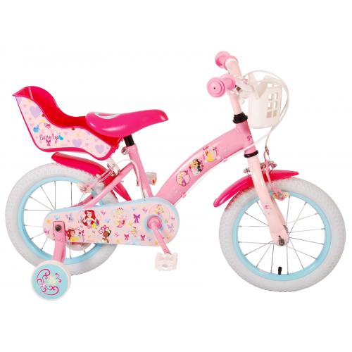 Disney Princess Kinderfahrrad - Mädchen - 14 Zoll - Rosa - Zwei Handbremsen