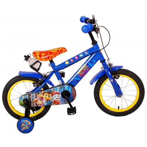 Paw Patrol der Kinofilm Kinderfahrrad - Jungen - 14 Zoll - Blau - Zwei handbremsen