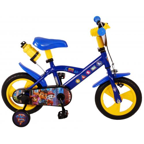 Paw Patrol Kinderfahrrad - Jungen - 12 Zoll - Blau Gelb - Fester Gang - Vorwärts- und Rückwärtspedalsystem