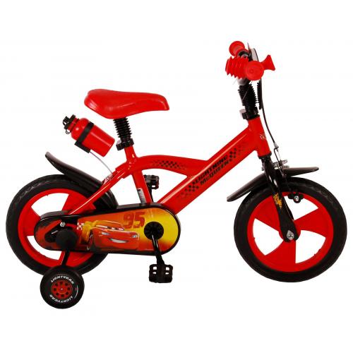Disney Cars Kinderfahrrad - Jungen - 12 Zoll - Rot - Vorwärts- und Rückwärtspedalsystem