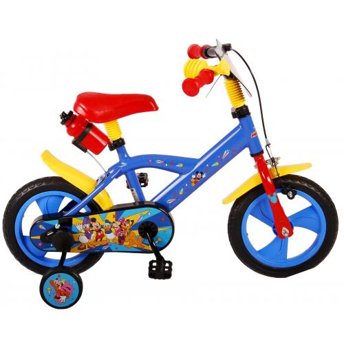 Disney Mickey Kinderfahrrad - Jungen und Mädchen - 12 Zoll - Rot Blau