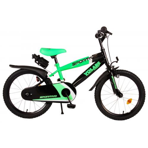 Volare Sportivo Kinderfahrrad - Jungen - 14 Zoll - Neongrün Schwarz - 95% zusammengebaut