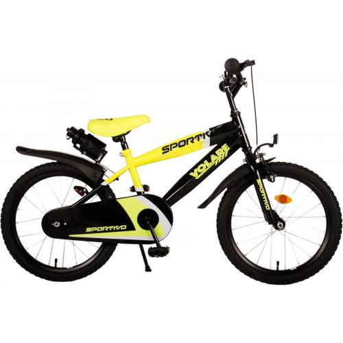 Volare Sportivo Kinderfahrrad - Jungen - 18 Zoll - Neongelb Schwarz