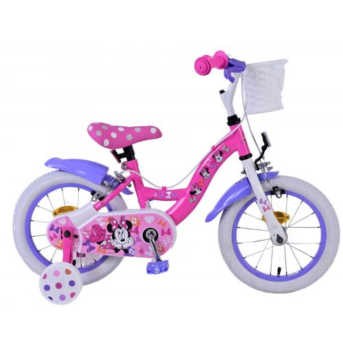 Disney Minnie Kinderfahrrad - Mädchen - 14 Zoll - Rosa - Zwei Handbremsen