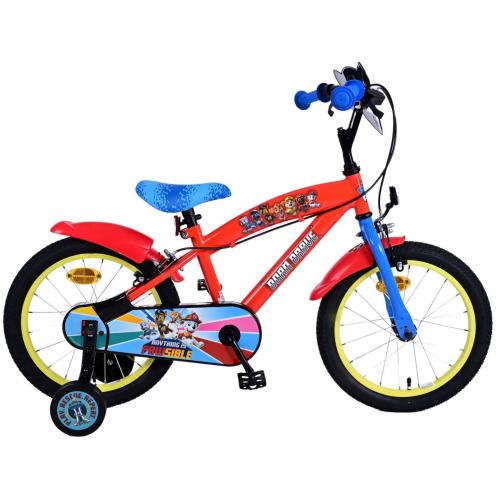 Paw Patrol Kinderfahrrad - Jungen - 16 Zoll - Rot - Zwei Handbremsen