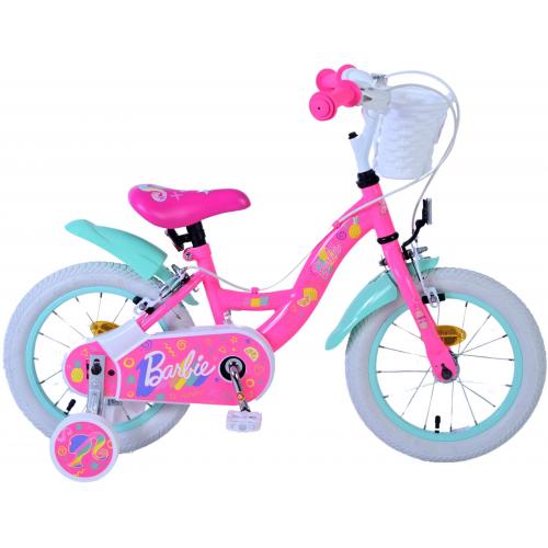 Barbie Kinderfahrrad - Mädchen - 14 Zoll - Rosa - Zweihandbremsen