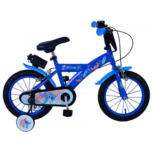 Disney Stitch Kinderfahrrad - Jungen - 14 Zoll - Blau - Zweihandbremsen