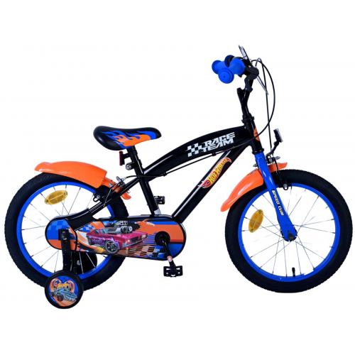 Hot Wheels Kinderfahrrad - Jungen - 16 Zoll - Schwarz Orange Blau - Zweihandbremsen