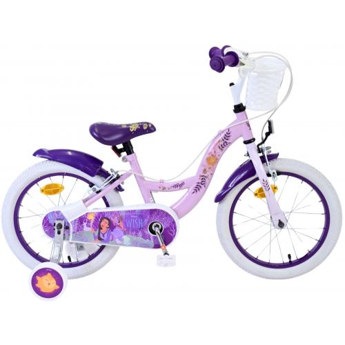 Disney Wish Kinderfahrrad - Mädchen - 16 Zoll - Lila - Zwei Handbremsen