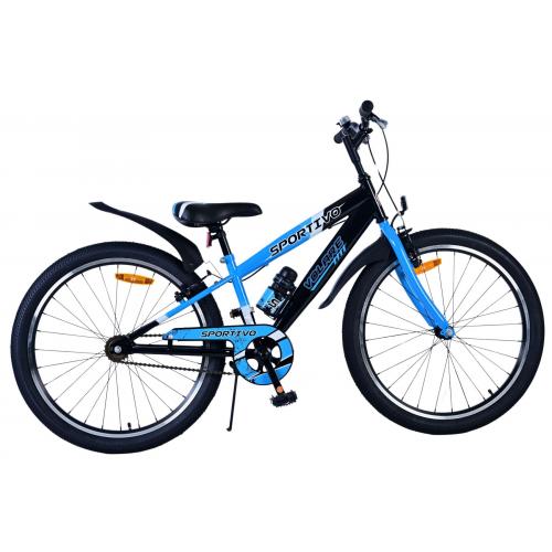 Volare Sportivo Kinderfahrrad - Jungen - 24 Zoll - Schwarz Blau - Zweihandbremsen