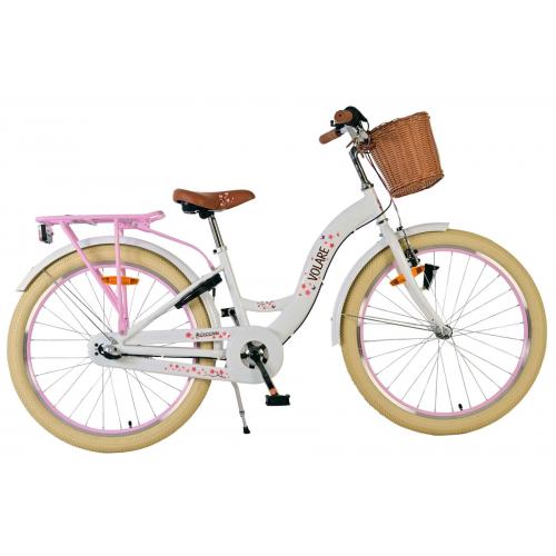 Volare Blossom Kinderfahrrad - Mädchen - 24 Zoll - Weiß - 3 Gänge