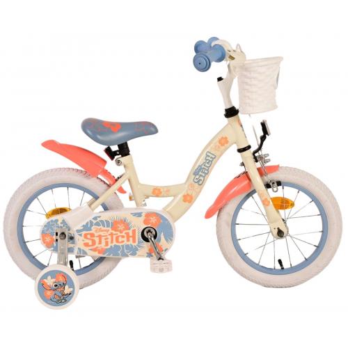 Disney Stitch Kinderfahrrad - Mädchen - 14 Zoll - Creme Koralle Blau [CLONE]