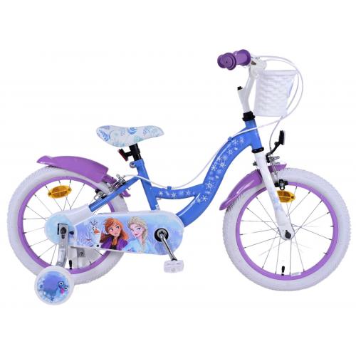 Disney Frozen 2 Kinderfahrrad - Mädchen - 16 Zoll - Blau/Lila - Zweihandbremsen