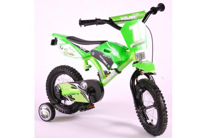 Volare Motobike Kinderfahrrad - Jungen - 12 Zoll - Grün - 95% zusammengebaut