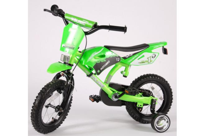 Volare Motobike Kinderfahrrad - Jungen - 12 Zoll - Grün - 95% zusammengebaut