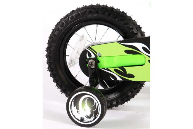 Volare Motobike Kinderfahrrad - Jungen - 12 Zoll - Grün - 95% zusammengebaut
