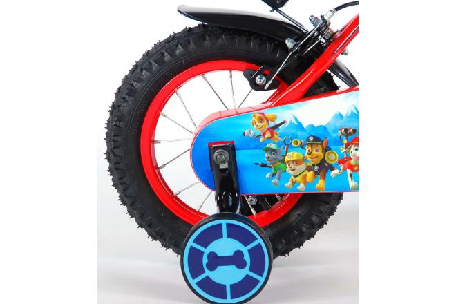 Paw Patrol Kinderfahrrad - Jungen - 12 Zoll - Rot / Blau - 2 Handbremsen