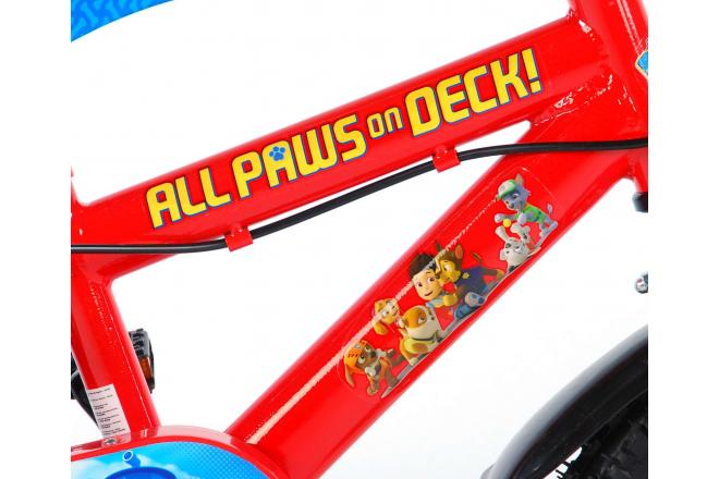 Paw Patrol Kinderfahrrad - Jungen - 12 Zoll - Rot / Blau - 2 Handbremsen