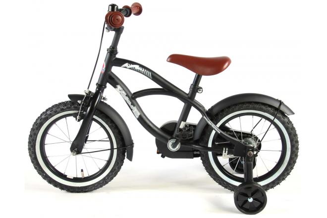 Volare Black Cruiser Kinderfahrrad - Jungen - 14 Zoll - Schwarz - 95% zusammengebaut