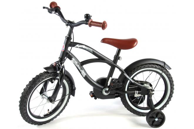 Volare Black Cruiser Kinderfahrrad - Jungen - 14 Zoll - Schwarz - 95% zusammengebaut