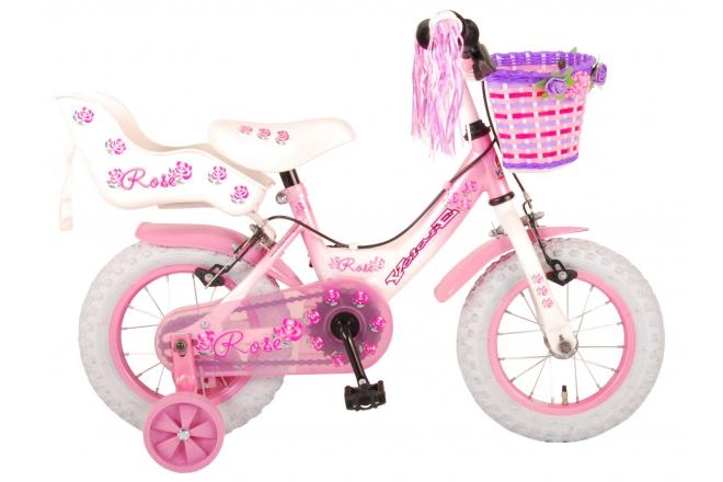 Volare Rose Kinderfahrrad - Mädchen - 12 Zoll - Pink - 2 Handbremsen