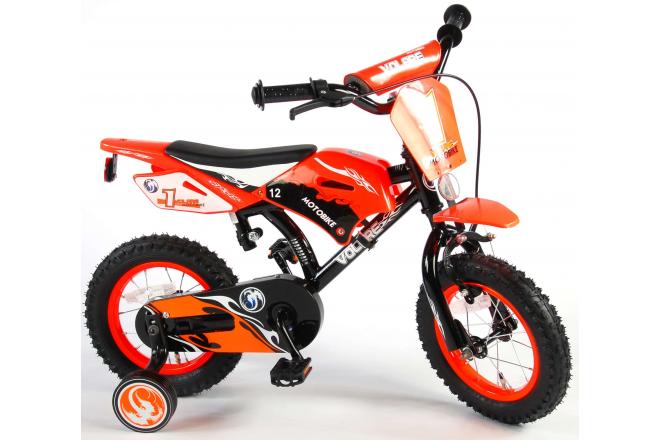 Volare Motorrad Kinderfahrrad - Jungen - 12 Zoll - Orange - 95% zusammengebaut