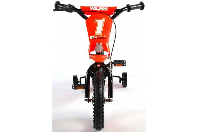 Volare Motorrad Kinderfahrrad - Jungen - 12 Zoll - Orange - 95% zusammengebaut